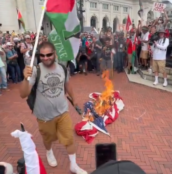 VIDEO: Pro-Palestine protesters are burning the American Flag in our Nation’s Capitol